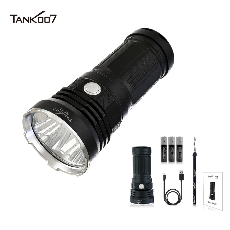 Tank007 Powerful Ultra Bright Lantern tactical flashlight Outdoor LED Torch USB Rechargeable linterna Waterproof flashlight