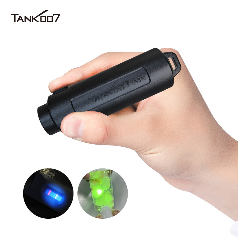 Tank007 uv torch light edc flashlight ultraviolet mini torch logo custom blacklight uv curing lamp for nail mini flashlight