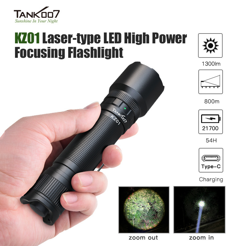 Portable Input Output 4modes Lighting Laser LED Tactical Torch Flashlight Zoomable Rechargeable Handheld Long Range 800M White