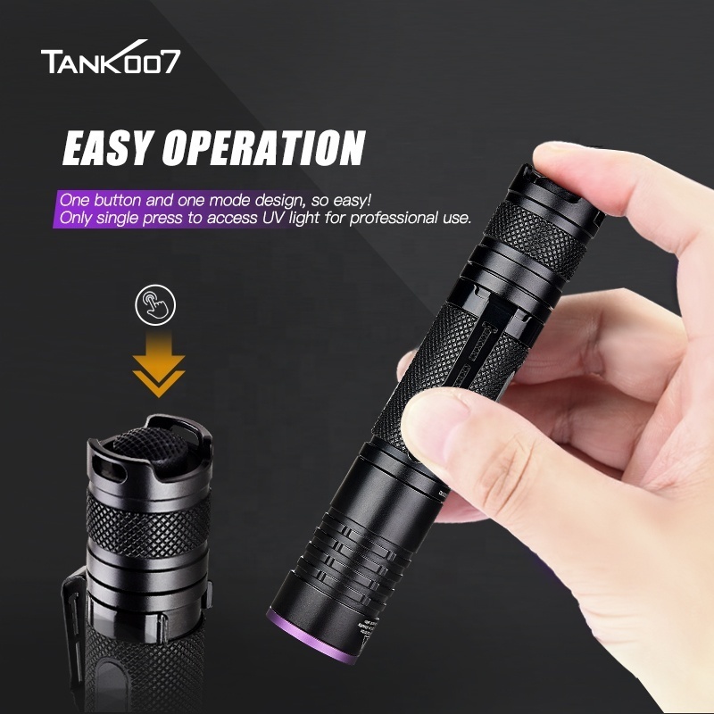 Tank007 waterproof 365nm forensic uv inspection torch long distance uv curing fluorescence detection led uv tactical flashlight