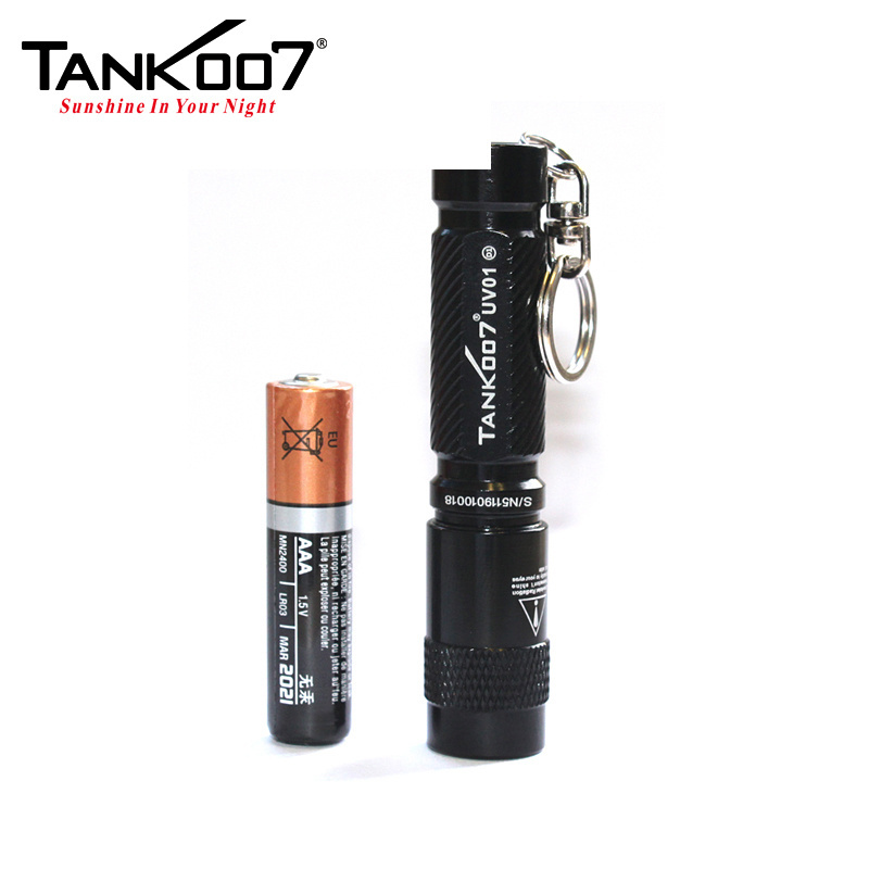 Tank007 UV01 most unique mini keychain uv lights cheap mini led black light flashlight 365nm japan uv torch