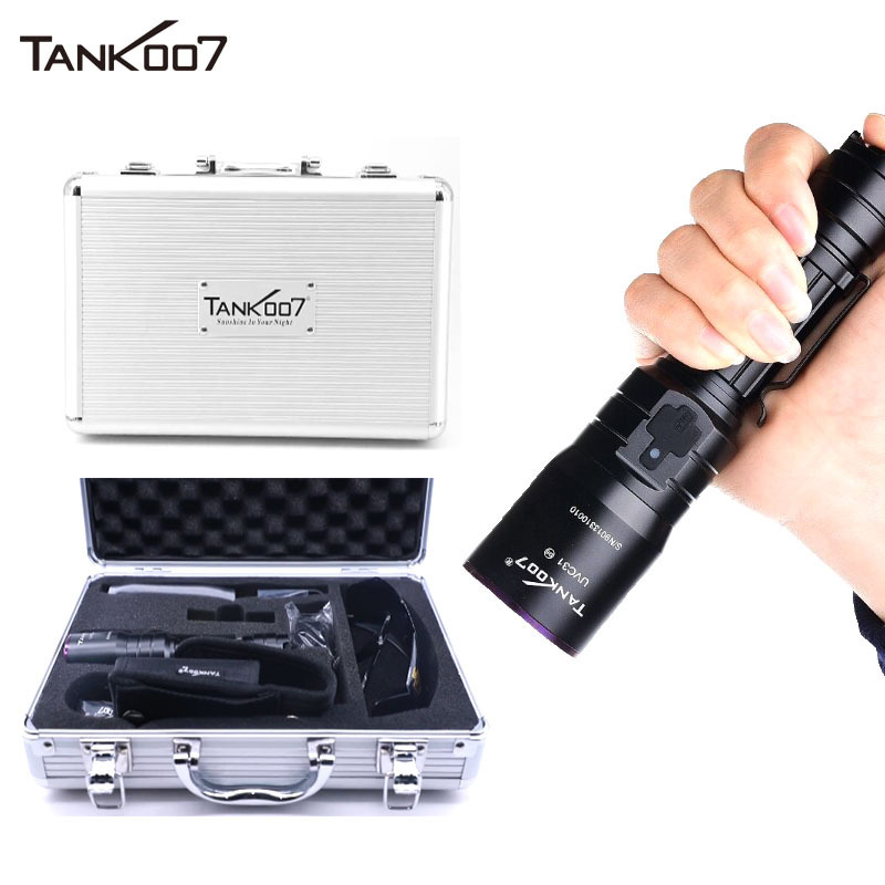 Tank007 Powerful uv NDT torch recharge ultraviolet linterna 365nm Long range industrial inspection blacklight LED uv flashlight