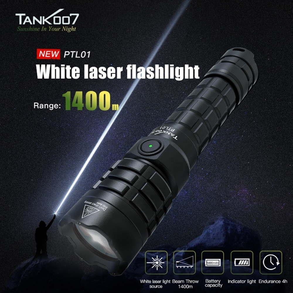 Tank007 1400m rechargeable powerful laser repellent torch light tactical torch led flash light strong white laser flashlight