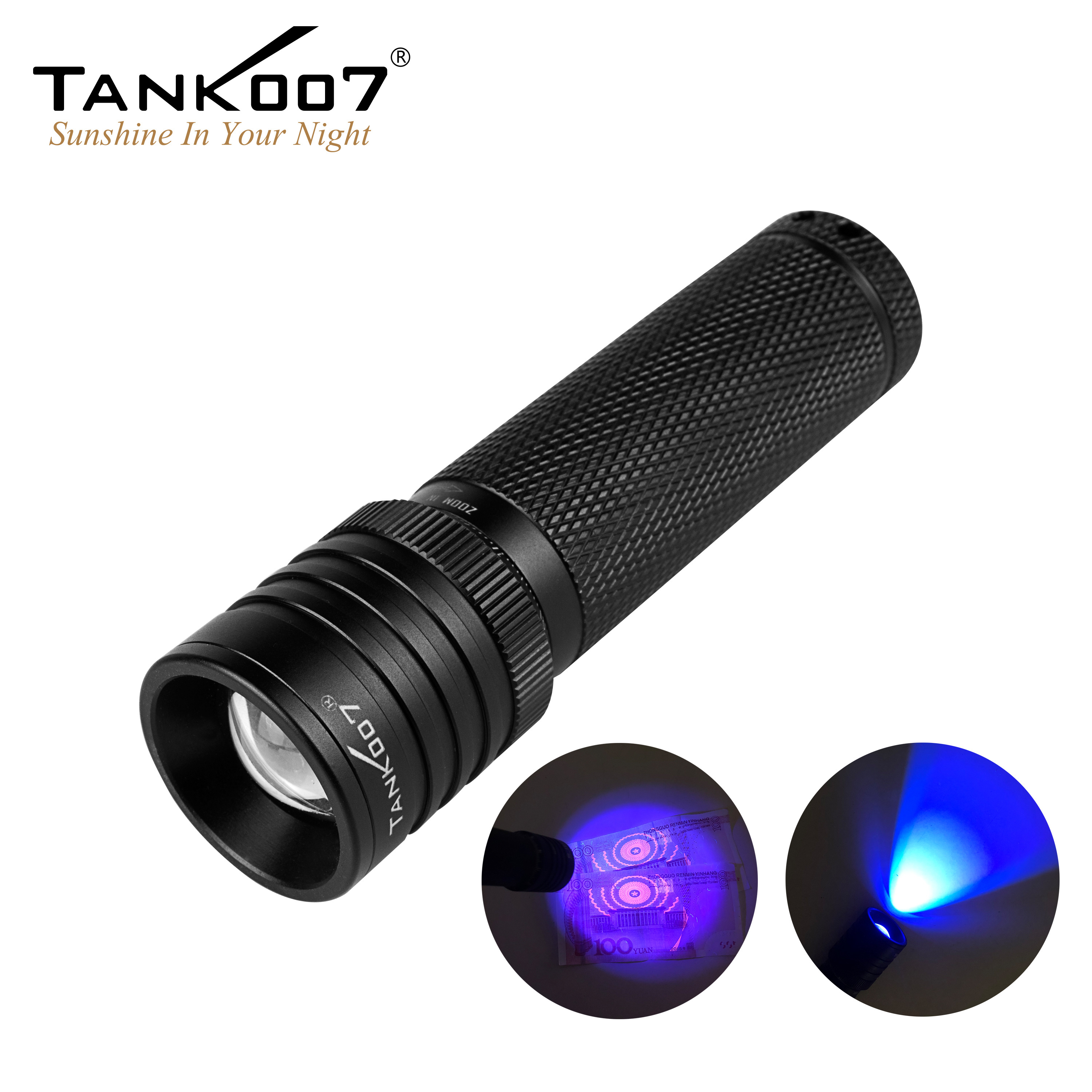 Tank007 high power Zoomable Linterna scorpion uv flashlight insect search torch 395nm led blacklight uv curing flashlight