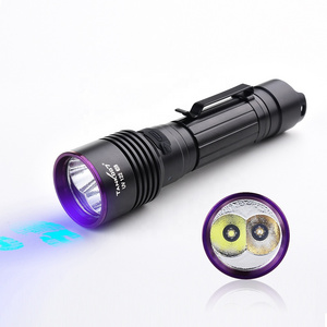 Tank007 uv lamp ndt outdoor treasure hunting blacklight rechargeable uv flashlight forensic dual LED torch 365nm uv flashlight