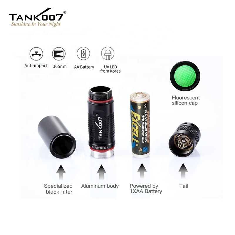 Tank007 TK566 black OEM 365nm torches portable blacklight torchlight 365 flashlights torch light led UV flashlight