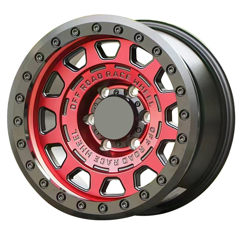 17 To 24 Inch Off-Road Wheel Real Beadlock Forging Deep Dish Red Rims Forged Alloy Car Wheels Rim For Wrangler H9 Prado Bj40 60