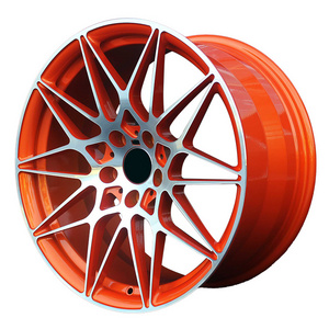 Colorful And Customizable Bird's Nest Design Orange Machine Face 18 19 20 Inch Car Rims 5x112 5x120 Alloy Forged Wheel For Bmw