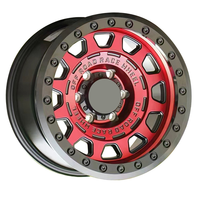 17 To 24 Inch Off-Road Wheel Real Beadlock Forging Deep Dish Red Rims Forged Alloy Car Wheels Rim For Wrangler H9 Prado Bj40 60