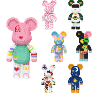 New Design 3D Model Assembled Color stitching 55cm Mini Brick Figure Connection Number Bearbrick Micro Blocks Toys Kids Building