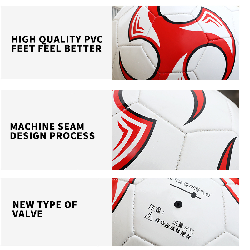 Red and white shiny PVC hot cheapest soccer balls futsal ball size 4 inflatable custom logo football training sports soccer ball