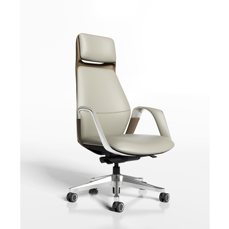 Own patent design Hot model real leather executive grey leather office chair