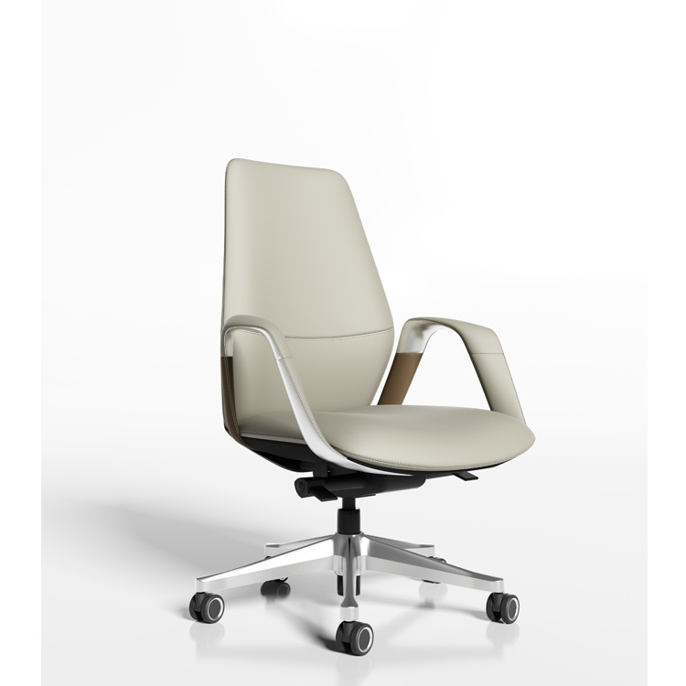 Own patent design Hot model real leather executive grey leather office chair