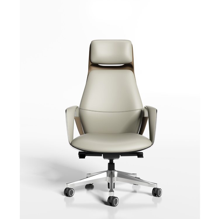 Own patent design Hot model real leather executive grey leather office chair