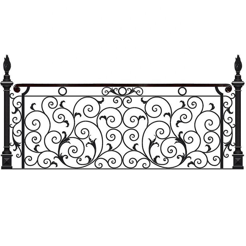 Outdoor wrought iron balcony metal terrace railings designs modern Balustrades stair handrail