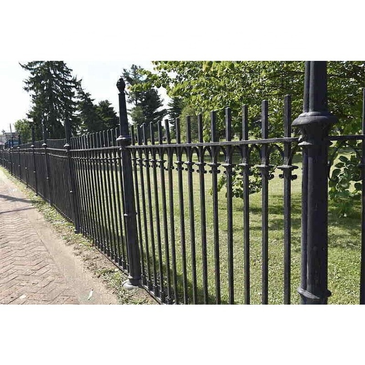 Luxury garden yard fence designs decorative metal galvanized fence panels wrought iron ornate metal fence