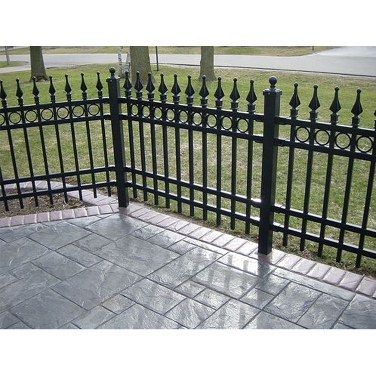 Outdoor wrought iron swimming pool fence garden galvanized fence panel front yard decorative metal fence