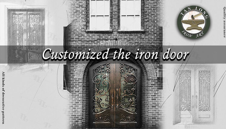 Tanlong Metal Double Exterior Door Simple Wrought Iron Door Design With Glass Modern Entry Doors