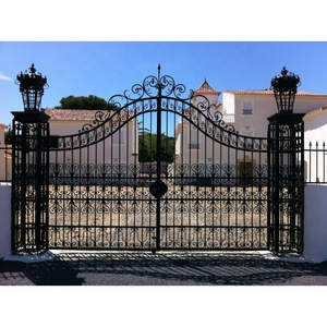 designs simple modern forged rustic wrought iron gate hot dip galvanizing automatic wrought iron auto gate