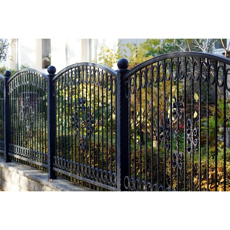 Luxury garden yard fence designs decorative metal galvanized fence panels wrought iron ornate metal fence