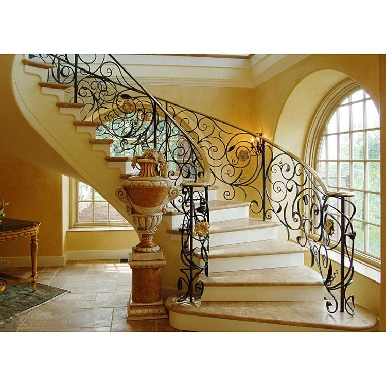 Curved Wood Stairs /Low Cost Modern Spiral Stairs Design Indoor stair