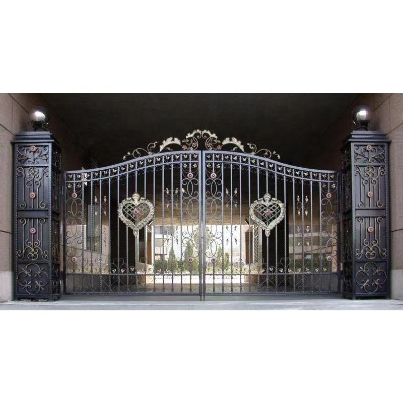 designs simple modern forged rustic wrought iron gate hot dip galvanizing automatic wrought iron auto gate