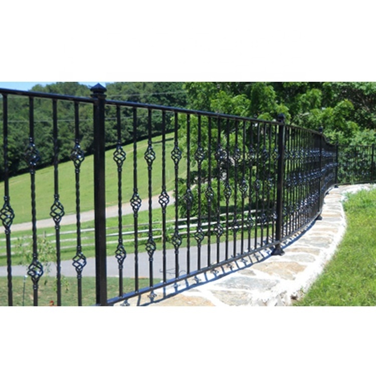 Luxury garden yard fence designs decorative metal galvanized fence panels wrought iron ornate metal fence