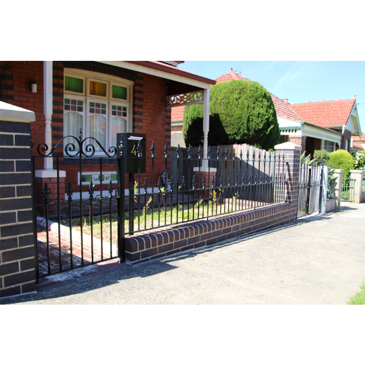 Outdoor wrought iron swimming pool fence garden galvanized fence panel front yard decorative metal fence