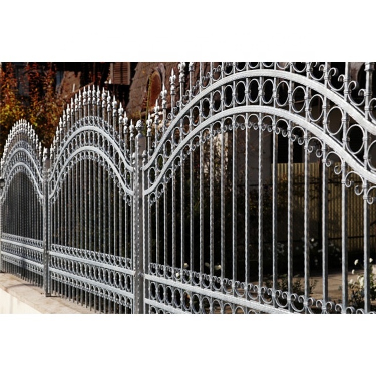 Outdoor wrought iron swimming pool fence garden galvanized fence panel front yard decorative metal fence