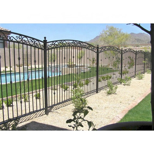 Outdoor wrought iron swimming pool fence garden galvanized fence panel front yard decorative metal fence