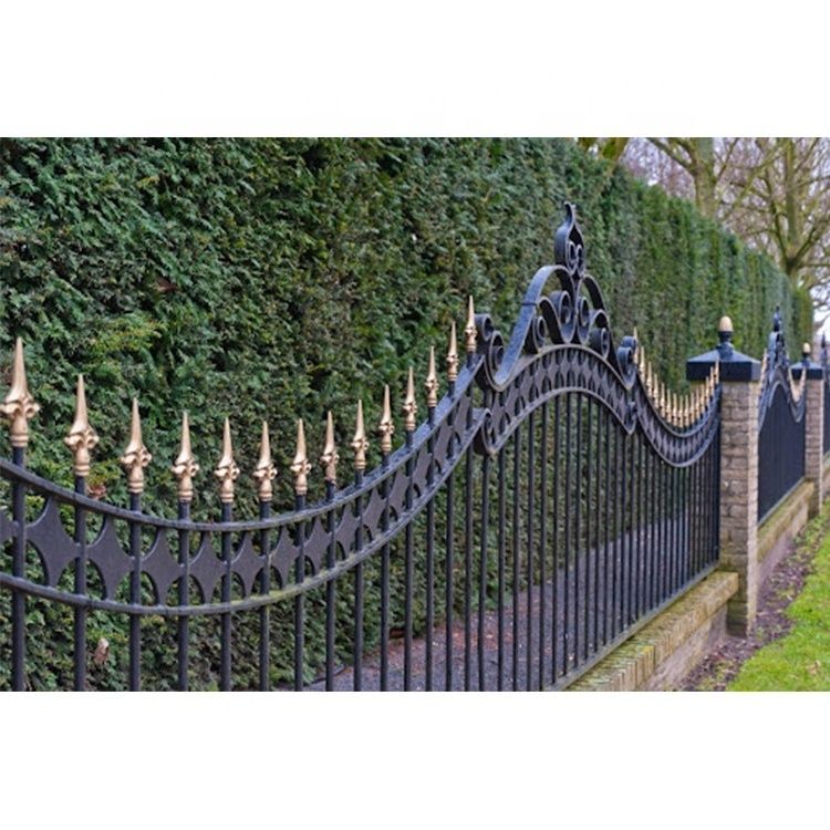 Modern wrought iron fence designs luxury front yard decorative metal fence cast iron garden fence