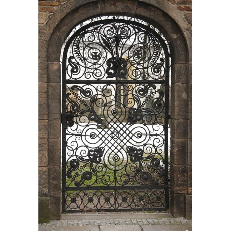 Garden modern high quality house latest exterior metal gate design manor security main wrought iron golden gate