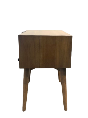 MID CENTURY 2 Nightstand with USBC and Wood back Modern Drawer Night Stand Bedside Table Hotel Home Furniture Bed