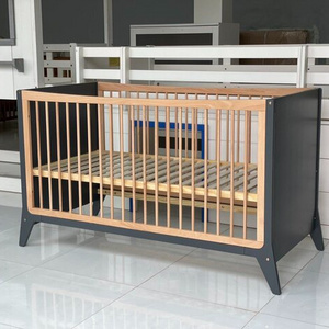 Wooden  Baby Crib for New Born and Adult  Kids' Cribs KD Furniture include Toddler bed conversion kit