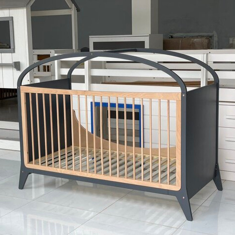 Wooden  Baby Crib for New Born and Adult  Kids' Cribs KD Furniture include Toddler bed conversion kit