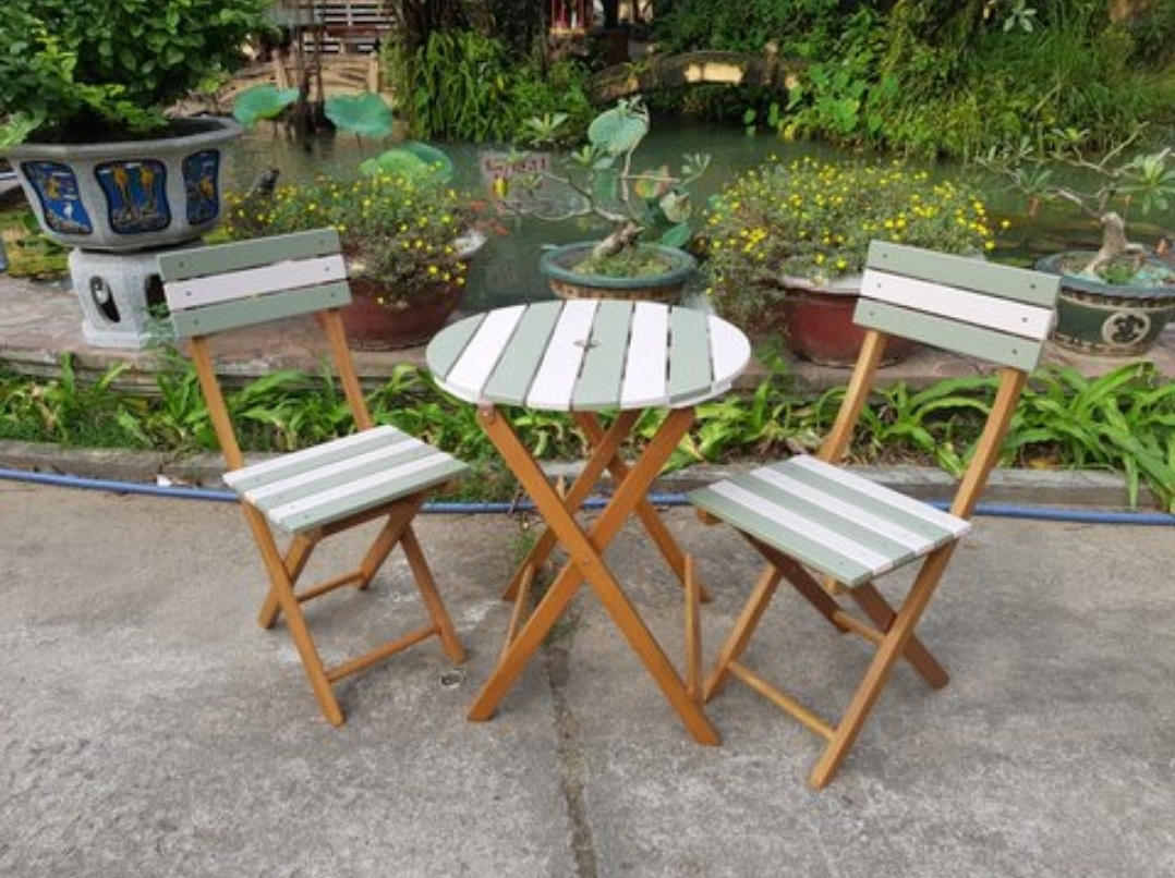 Top Quality Bistro Sets Outdoor Garden Wood Furniture Outside Table and Chair Dining Set