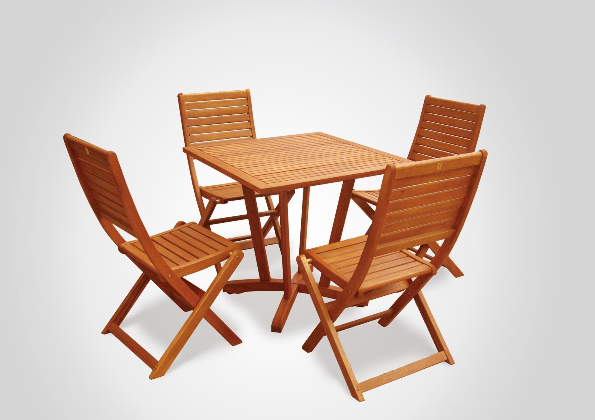 Outdoor Furniture Cast Wooden Bistro Chair and table Set Outdoor Garden Dining Set