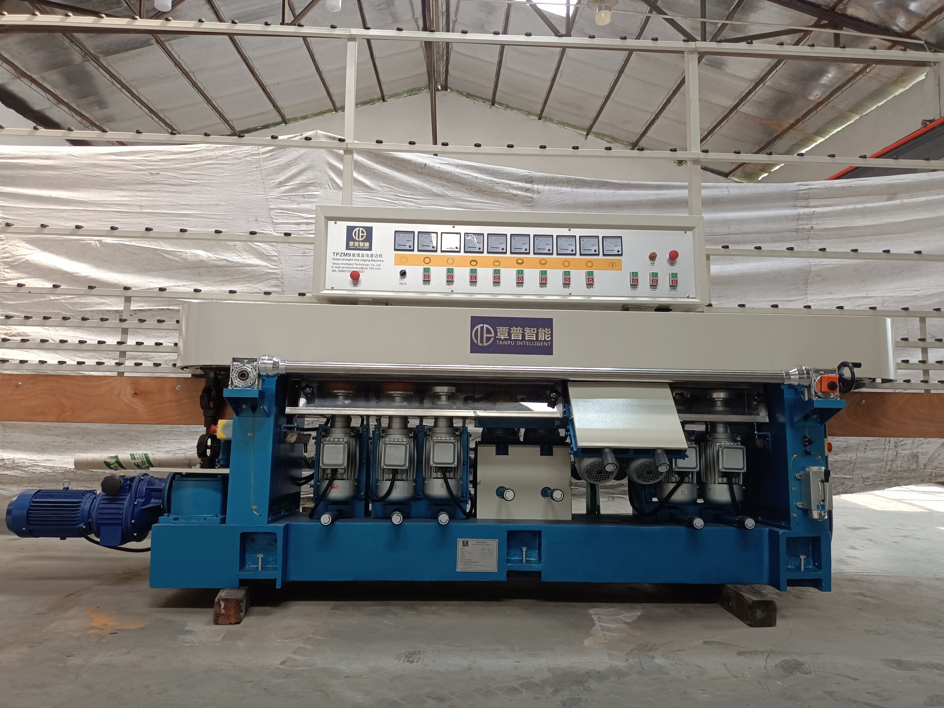 TANPU Tempered Glass Edge Polish Edging Beveling Machine Mirror Straight Line Glass Polishing Machine beveling machine