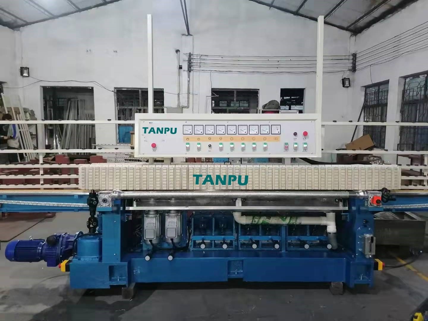 TANPU Tempered Glass Edge Polish Edging Beveling Machine Mirror Straight Line Glass Polishing Machine beveling machine