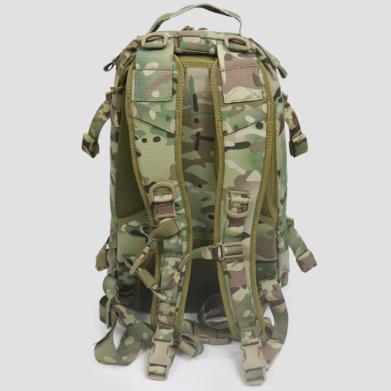 24L Capacity Travel Climbing Bag Backpack Canvas Bucket Shoulder Sports Rucksack Waterproof Bag Camouflage Unisex Nylon Zipper