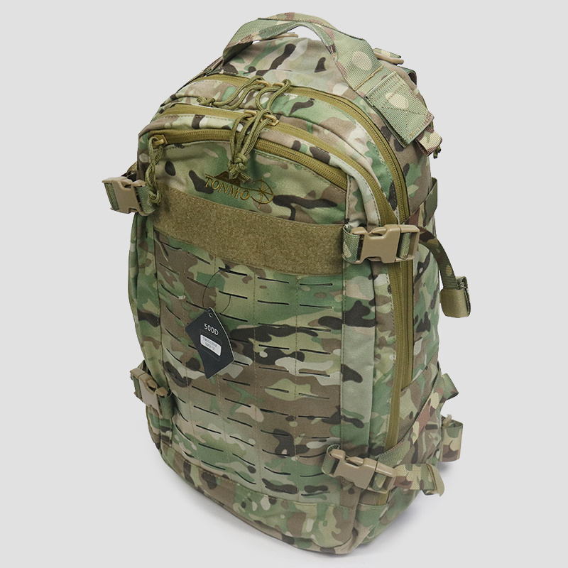 24L Capacity Travel Climbing Bag Backpack Canvas Bucket Shoulder Sports Rucksack Waterproof Bag Camouflage Unisex Nylon Zipper