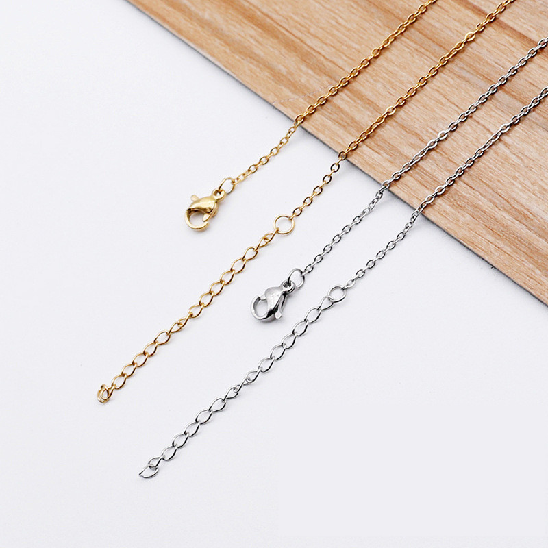 Custom Stainless Steel Figaro Box Link Rope Snake Chain Necklace 18K Gold Plated Stainless Steel Necklace For Jewelry Making