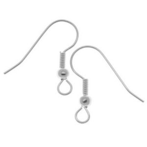 Silver Stainless Steel Ball & Coil Earring Hooks/Fish Hooks/Ear Wire for DIY Jewelry Making