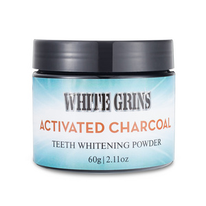 Coconut activated charcoal oral care teeth whitening powder natural