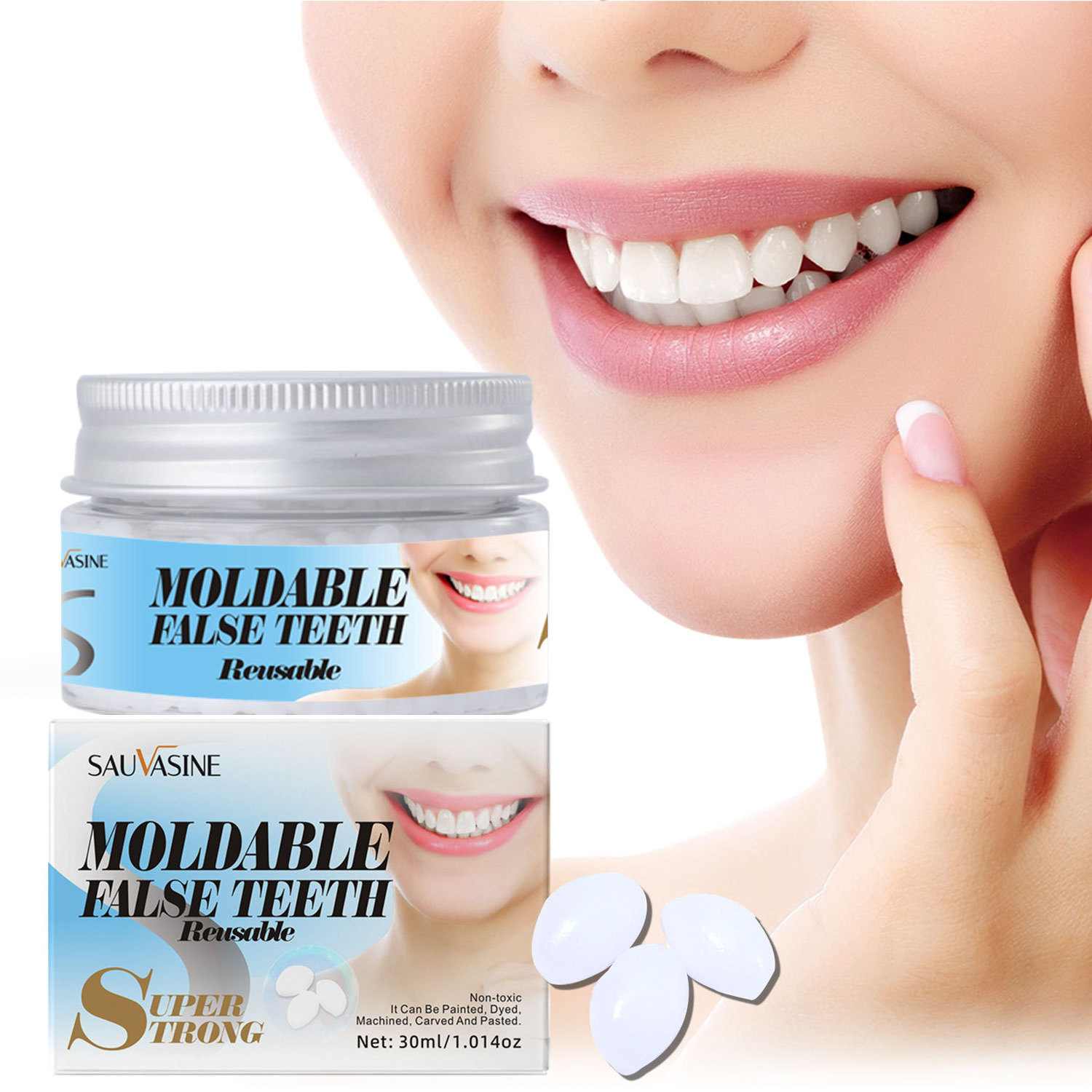 Dental Restoration Reusable Moldable Temporary False Teeth Solide Glue 30gRepair Teeth And Gaps Braces Adhesives