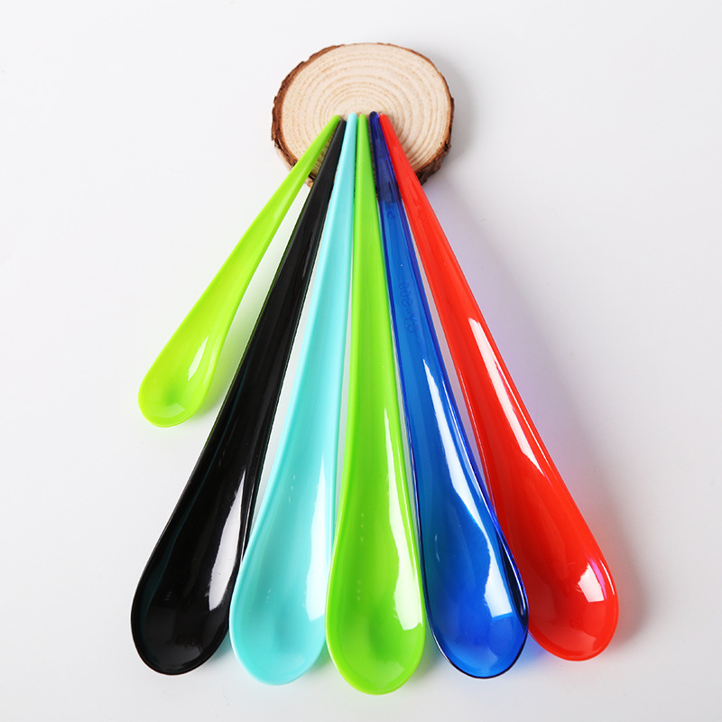 hot sale eco friendly custom disposable plastic drop shape Small dessert spoon ice-cream scoop spoon