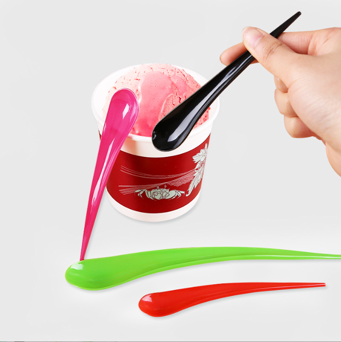 hot sale eco friendly custom disposable plastic drop shape Small dessert spoon ice-cream scoop spoon