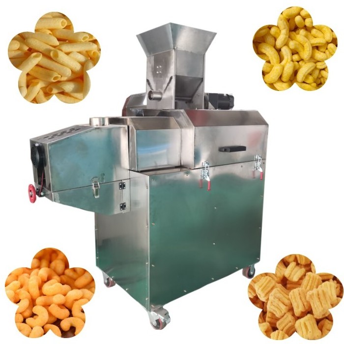 Stainless steel corn puff making machines snack food extrusion rice extruder machine maize puffed maker rice puff machine