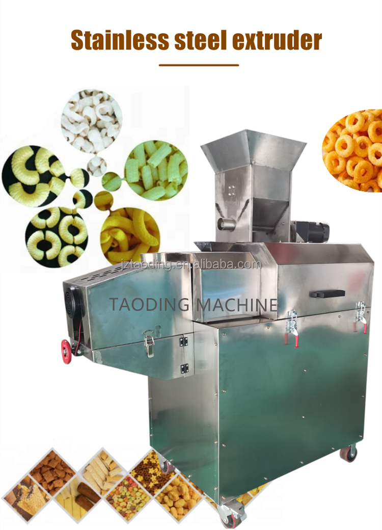 Stainless steel corn puff making machines snack food extrusion rice extruder machine maize puffed maker rice puff machine