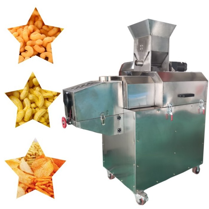 Stainless steel corn puff making machines snack food extrusion rice extruder machine maize puffed maker rice puff machine